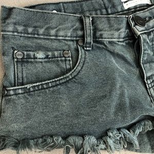 black faded cutoff short jean shorts